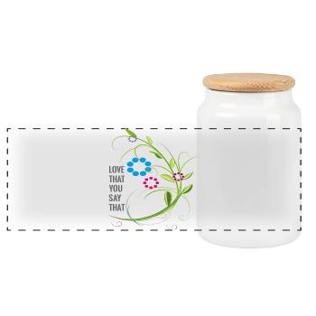 amour vrilles de fleurs d’amour - Boîte à biscuits avec couvercle en bois - blanc - Devant