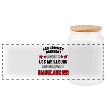 Les Meilleurs deviennent Ambulancier - Boîte à biscuits avec couvercle en bois - blanc - Devant