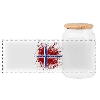 Drapeau de la Norvège grunge - Boîte à biscuits avec couvercle en bois - blanc - Devant