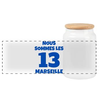 Marseille. je suis Marseillais. 13 - Boîte à biscuits avec couvercle en bois - blanc - Devant