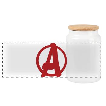 Cooles, einfaches A-Logo - Panorama Keksdose mit Holzdeckel - Weiß - Vorne