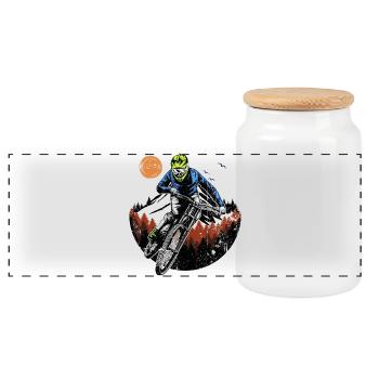 Mitternachts-Ridge-Fahrer - Panorama Keksdose mit Holzdeckel - Weiß - Vorne