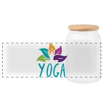 Étreinte vibrante du yoga du lotus - Boîte à biscuits avec couvercle en bois - blanc - Devant