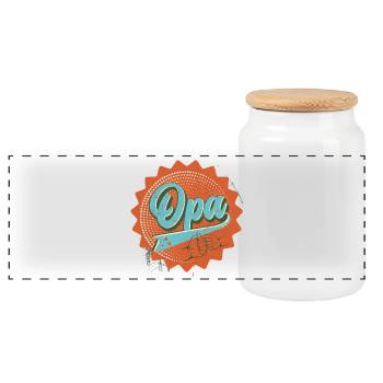 Opa retro - Panorama Keksdose mit Holzdeckel - Weiß - Vorne