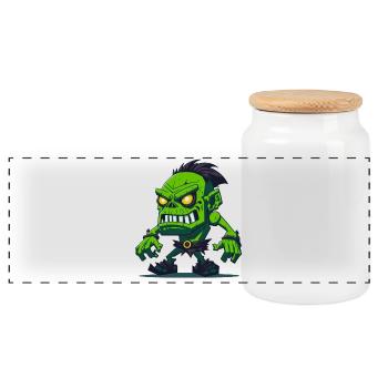 Totem du Zombie - Boîte à biscuits avec couvercle en bois - blanc - Devant