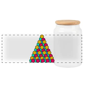 HAPPY NEW YEAR. NEW YEAR'S EVE. NEW YEAR - Panoramic Cookie Jar with Wooden Lid - white - Front