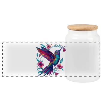Colibri - Boîte à biscuits avec couvercle en bois - blanc - Devant