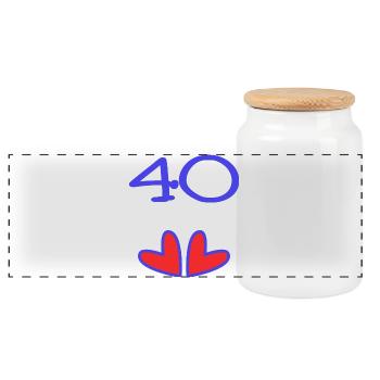 40. 40 YEARS. 40th ANNIVERSARY. 40TH ANNIVERSARY. - Panoramic Cookie Jar with Wooden Lid - white - Front
