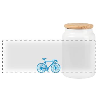 Ride Collide Rad coole Sprüche englisch Fahrrad - Panorama Keksdose mit Holzdeckel - Weiß - Vorne