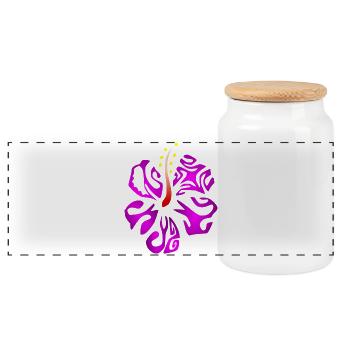 KIANA (purple) - Panoramic Cookie Jar with Wooden Lid - white - Front