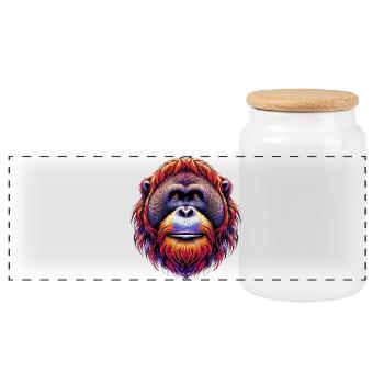 Orang-Utan Orang-Utan - Panorama Keksdose mit Holzdeckel - Weiß - Vorne