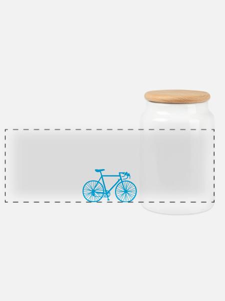 Rad Rotieren Fahrrad Umwelt coole Sprüche Humor - Panorama Keksdose mit Holzdeckel - Weiß