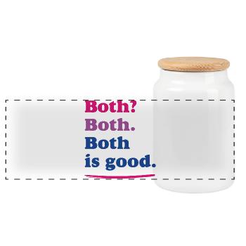 LGBTQ Pride Month – Bisexual Pride - Panoramic Cookie Jar with Wooden Lid - white - Front