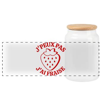 fraise, j'aime les fraises, fruit rouge - Boîte à biscuits avec couvercle en bois - blanc - Devant