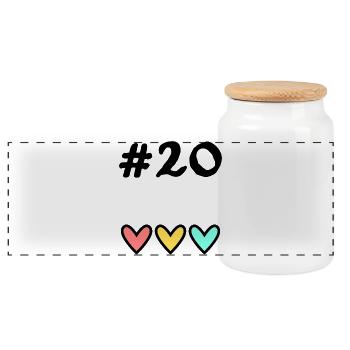 20. 20 YEARS. 20th ANNIVERSARY. 20TH ANNIVERSARY. - Panoramic Cookie Jar with Wooden Lid - white - Front