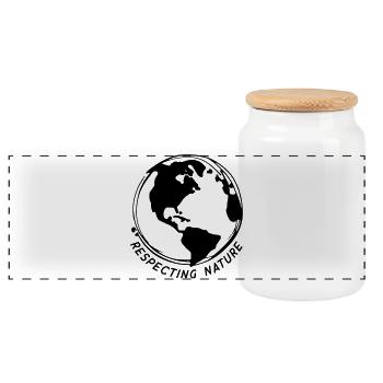 Respecter la nature - Boîte à biscuits avec couvercle en bois - blanc - Devant