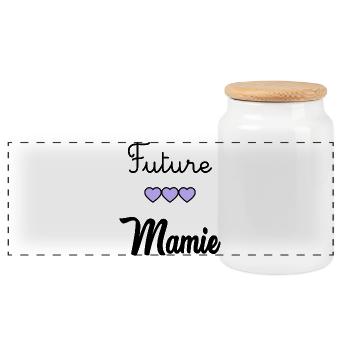 FUTURE MAMIE - Boîte à biscuits avec couvercle en bois - blanc - Devant