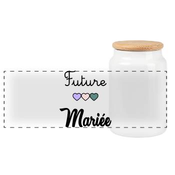 FUTURE MARIEE. EVJF. MARIEE. TEAM. TEAM MARIEE - Boîte à biscuits avec couvercle en bois - blanc - Devant