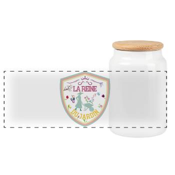 La Reine du jardin. Fête jardinière - Boîte à biscuits avec couvercle en bois - blanc - Devant
