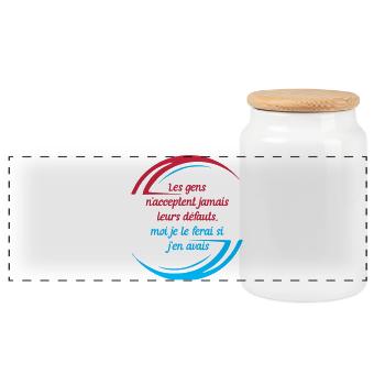 People's Faults - Panoramic Cookie Jar with Wooden Lid - white - Front