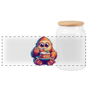 Bigfoot Sasquatch Lasagne Sucrée Italienne - Boîte à biscuits avec couvercle en bois - blanc - Devant