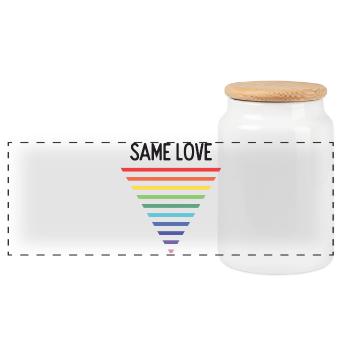LGBTQ Pride Month - Same Love - Panoramic Cookie Jar with Wooden Lid - white - Front