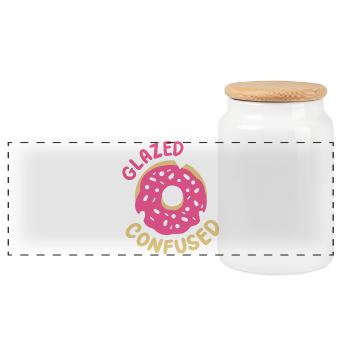 Donuts Donut-Liebhaber - Panorama Keksdose mit Holzdeckel - Weiß - Vorne