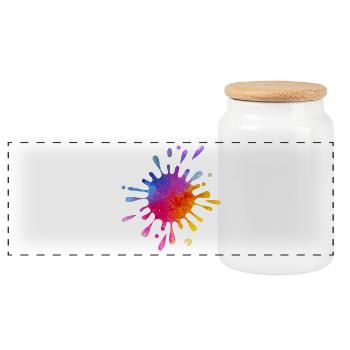 Éclaboussure de couleur colorée - Aquarelle dégradée - Boîte à biscuits avec couvercle en bois - blanc - Devant