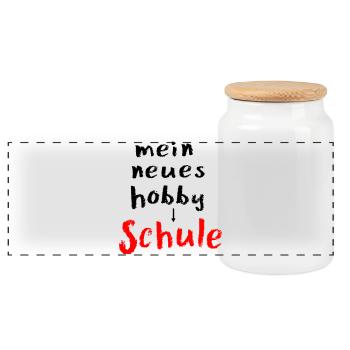 Passe-temps de la rentrée scolaire - Boîte à biscuits avec couvercle en bois - blanc - Devant