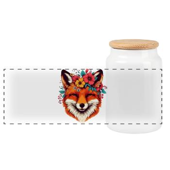 Fuchs - Panorama Keksdose mit Holzdeckel - Weiß - Vorne