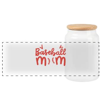 Baseball Mama - Panorama Keksdose mit Holzdeckel - Weiß - Vorne