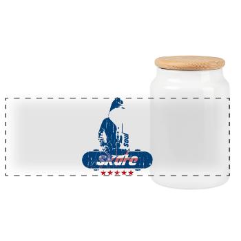 Skate soul - Panoramic Cookie Jar with Wooden Lid - white - Front