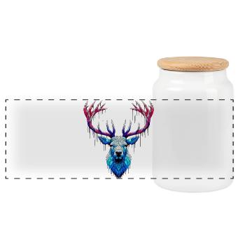 Cerf des glaces - Boîte à biscuits avec couvercle en bois - blanc - Devant