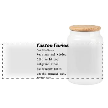 Fasten Furios - Panorama Keksdose mit Holzdeckel - Weiß - Vorne