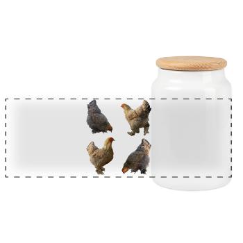 Poulailler - Boîte à biscuits avec couvercle en bois - blanc - Devant