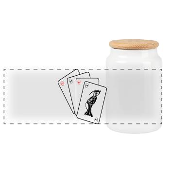 Grim Reaper Cards - Panoramic Cookie Jar with Wooden Lid - white - Front