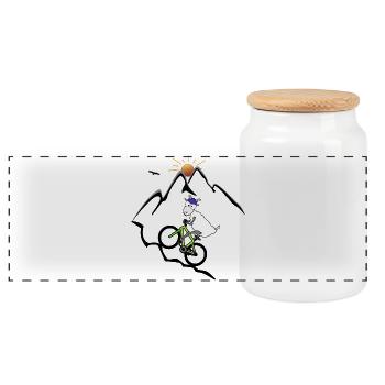 VTT chèvre - Boîte à biscuits avec couvercle en bois - blanc - Devant