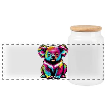 Koala - Boîte à biscuits avec couvercle en bois - blanc - Devant