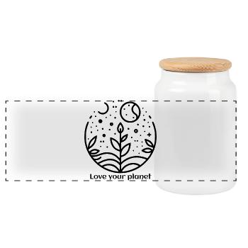 Nature - Aimez votre planète - Boîte à biscuits avec couvercle en bois - blanc - Devant