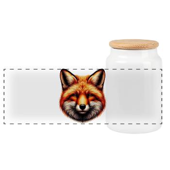 Fuchs - Panorama Keksdose mit Holzdeckel - Weiß - Vorne