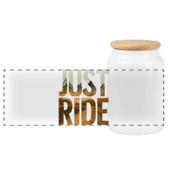 Just Ride Mountain Vista - Panoramic Cookie Jar with Wooden Lid - white - Front
