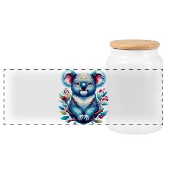 Koala - Boîte à biscuits avec couvercle en bois - blanc - Devant