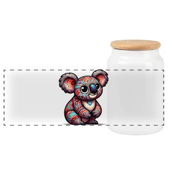 Koala - Panorama Keksdose mit Holzdeckel - Weiß - Vorne