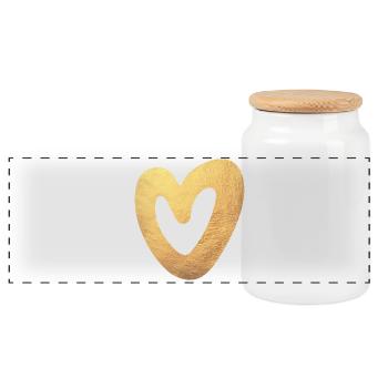 Yoga Coeur Amour Or Noël Symbole Amour Luxe - Boîte à biscuits avec couvercle en bois - blanc - Devant