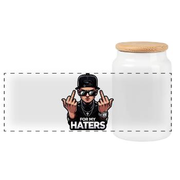 Coole Gangster - Panorama Keksdose mit Holzdeckel - Weiß - Vorne