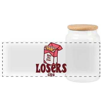 La vie de village - Boîte à biscuits avec couvercle en bois - blanc - Devant