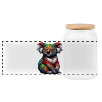 Koala - Panorama Keksdose mit Holzdeckel - Weiß - Vorne