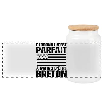 Je Suis Breton Humour Bretagne Cadeau - Boîte à biscuits avec couvercle en bois - blanc - Devant