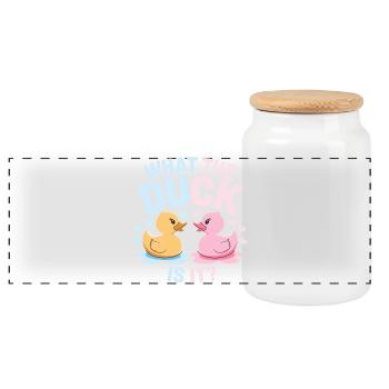 Qu’est-ce que c’est que le canard - Boîte à biscuits avec couvercle en bois - blanc - Devant