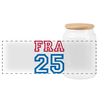 FRANCE - Panoramic Cookie Jar with Wooden Lid - white - Front